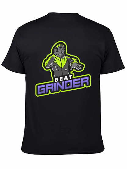 Camiseta Negra Beat Grinder Diseño DJ Retro