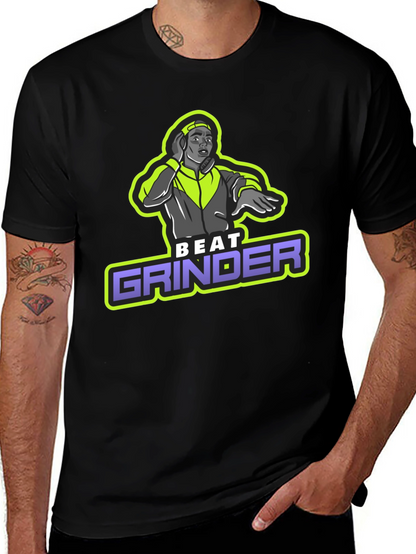Camiseta Negra Beat Grinder Diseño DJ Retro