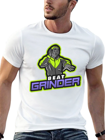 Camiseta Negra Beat Grinder Diseño DJ Retro