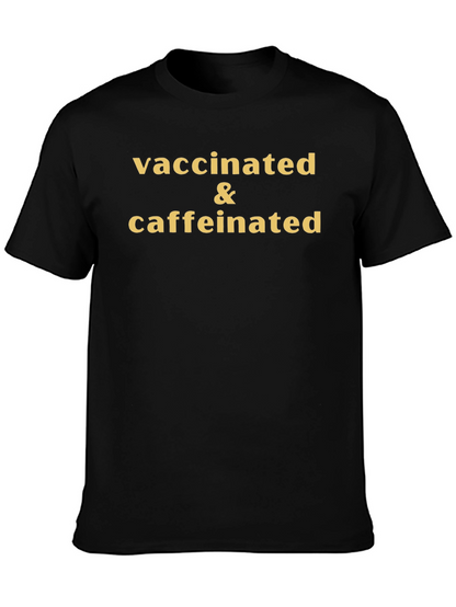Camiseta Vacunado y Con Cafeína - Estilo Casual