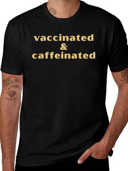 Camiseta Vacunado y Con Cafeína - Estilo Casual