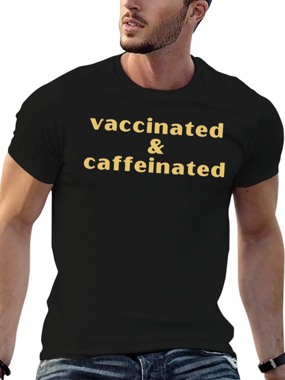 Camiseta Vacunado y Con Cafeína - Estilo Casual