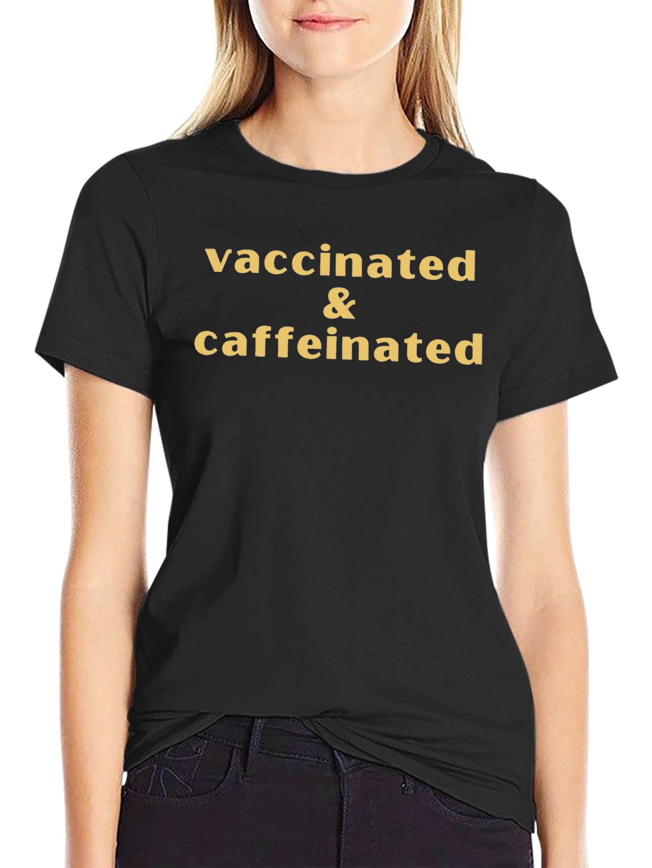 Camiseta Vacunado y Con Cafeína - Estilo Casual