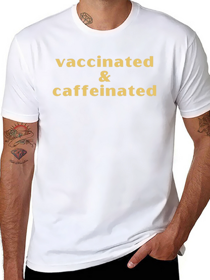 Camiseta Vacunado y Con Cafeína - Estilo Casual