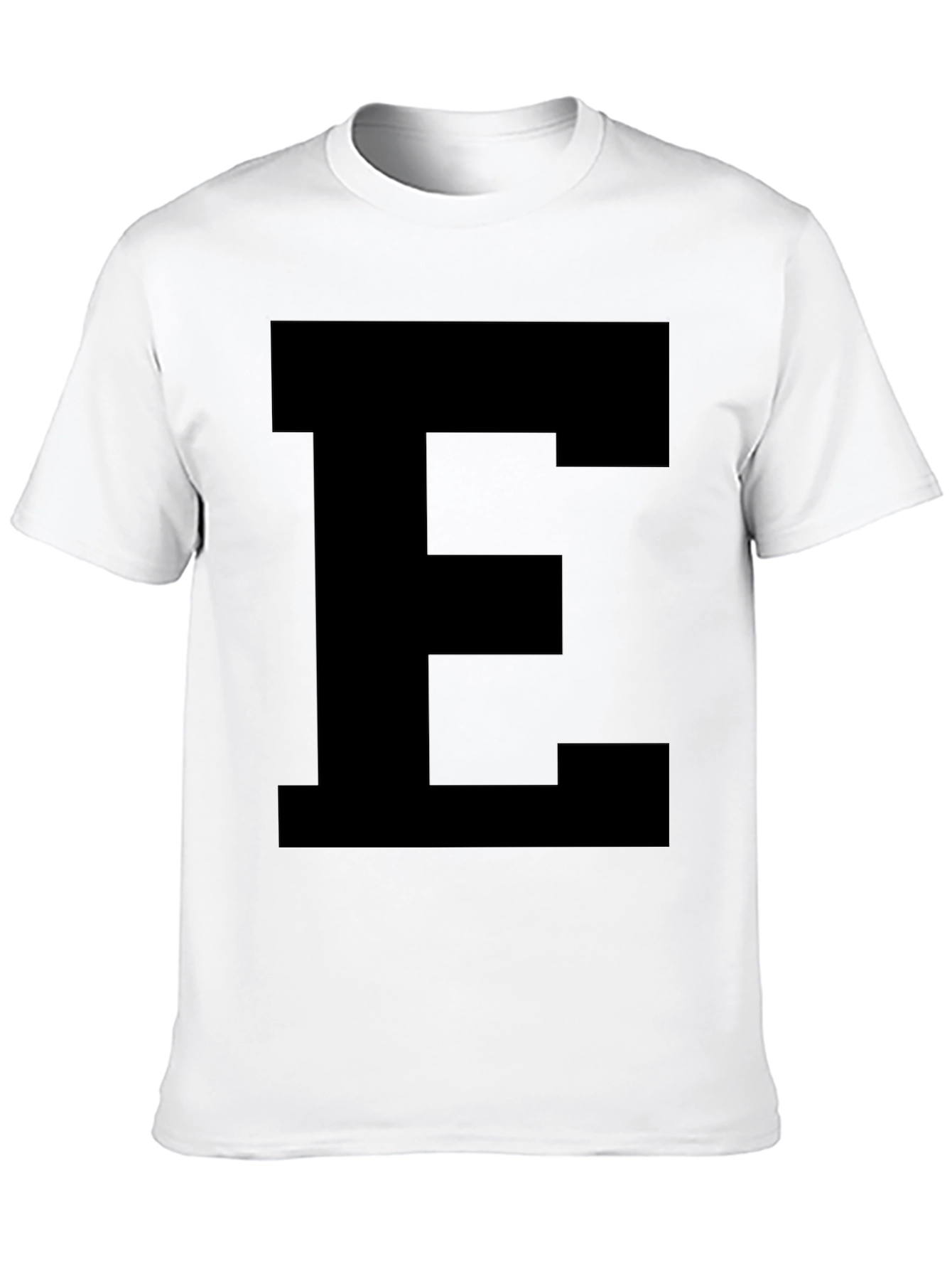 Camiseta Negra con Letra E Grande - Estilo Casual