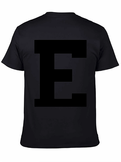 Camiseta Negra con Letra E Grande - Estilo Casual