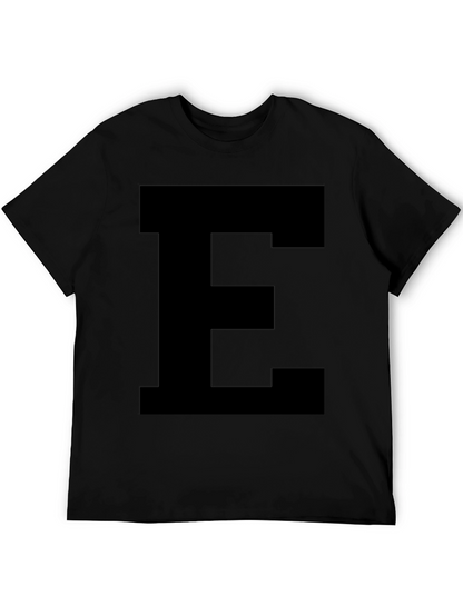 Camiseta Negra con Letra E Grande - Estilo Casual