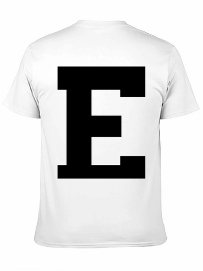 Camiseta Negra con Letra E Grande - Estilo Casual