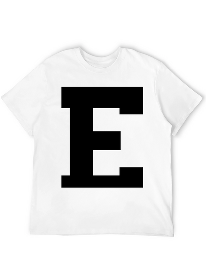 Camiseta Negra con Letra E Grande - Estilo Casual