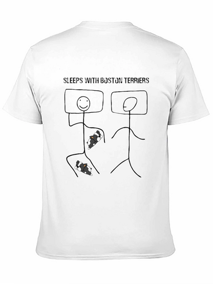Camiseta Negra Duermo Con Boston Terriers
