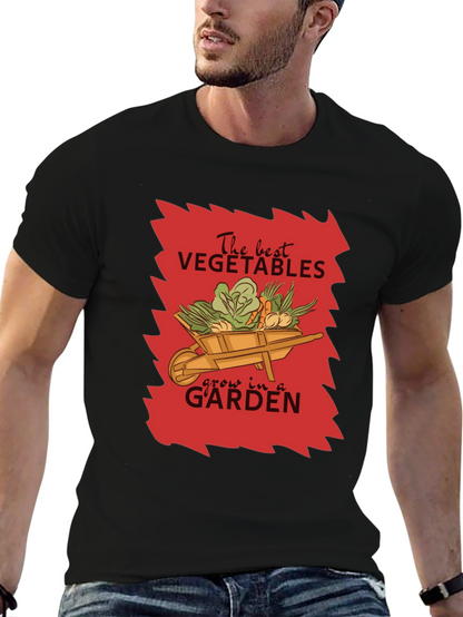 Camiseta Negra Jardinería The Best Vegetables