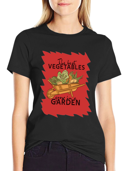 Camiseta Negra Jardinería The Best Vegetables
