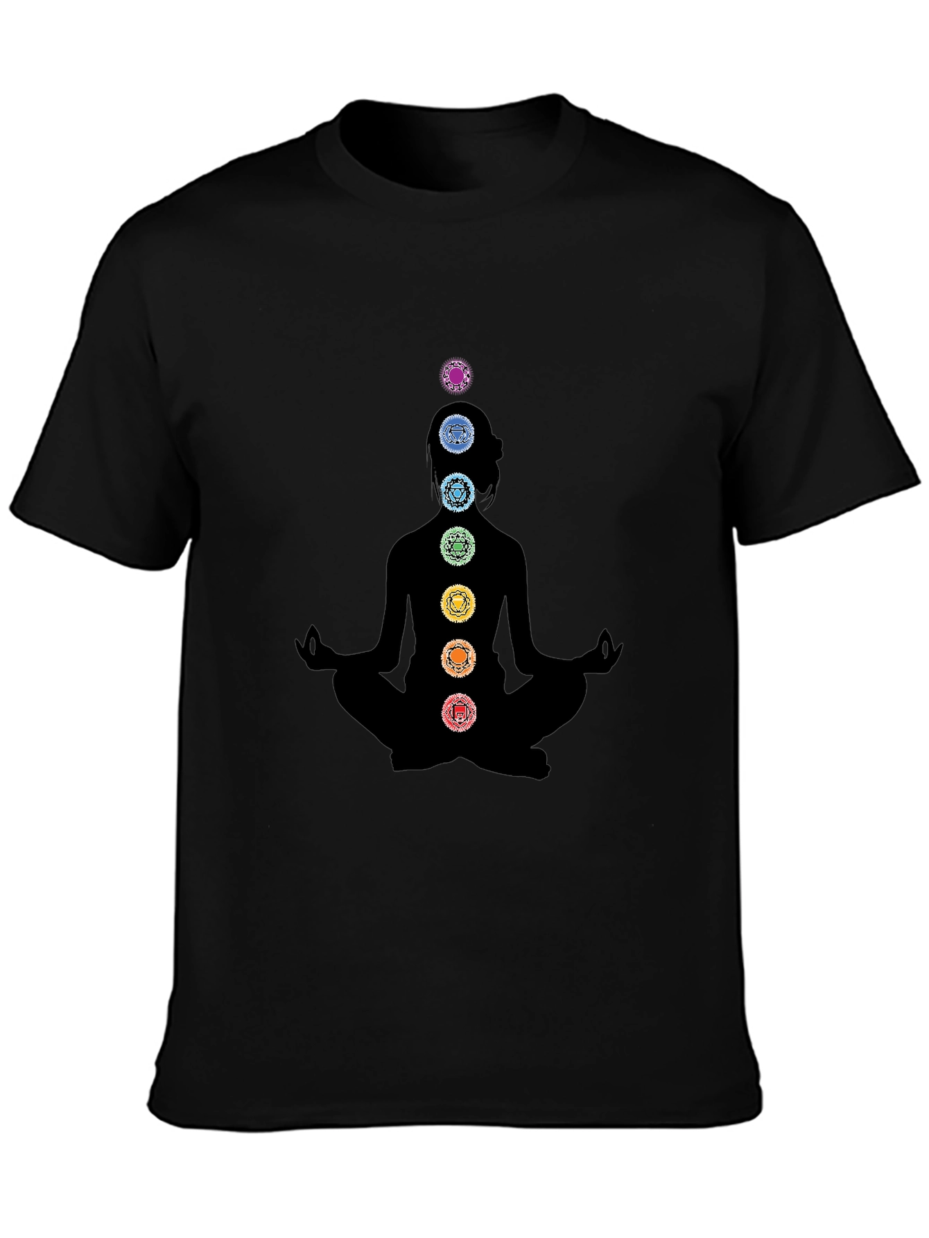 Camiseta Negra Yoga Chakras