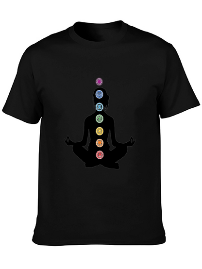 Camiseta Negra Yoga Chakras