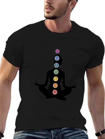 Camiseta Negra Yoga Chakras