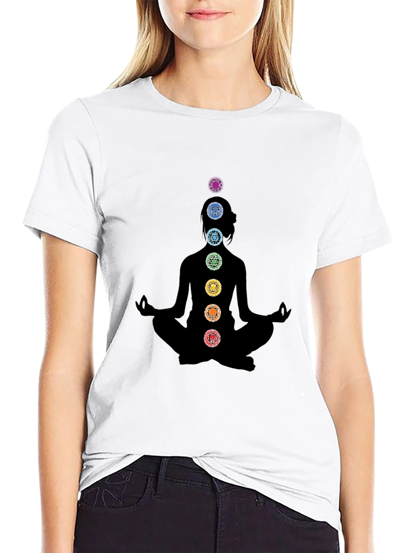 Camiseta Negra Yoga Chakras