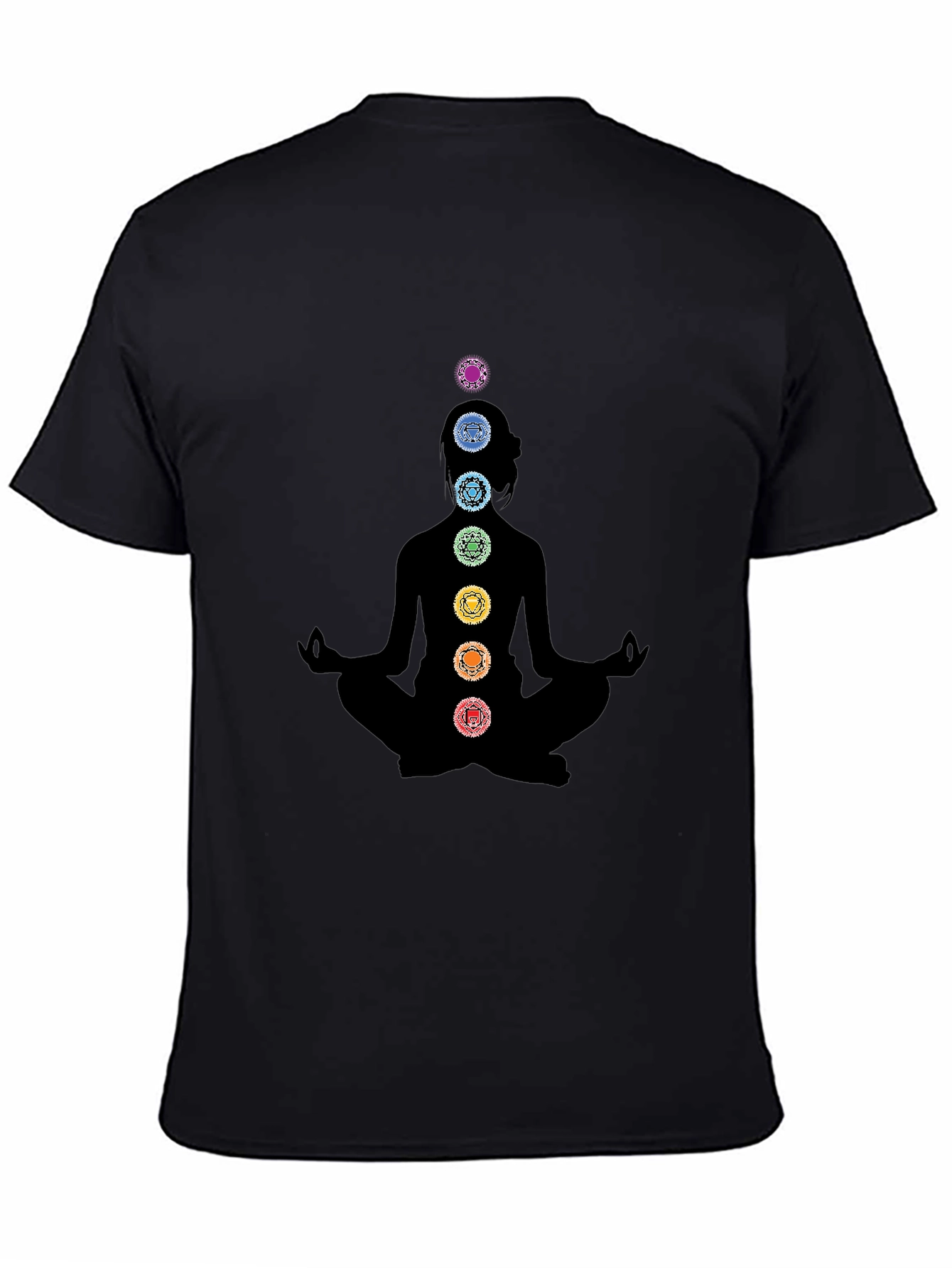 Camiseta Negra Yoga Chakras