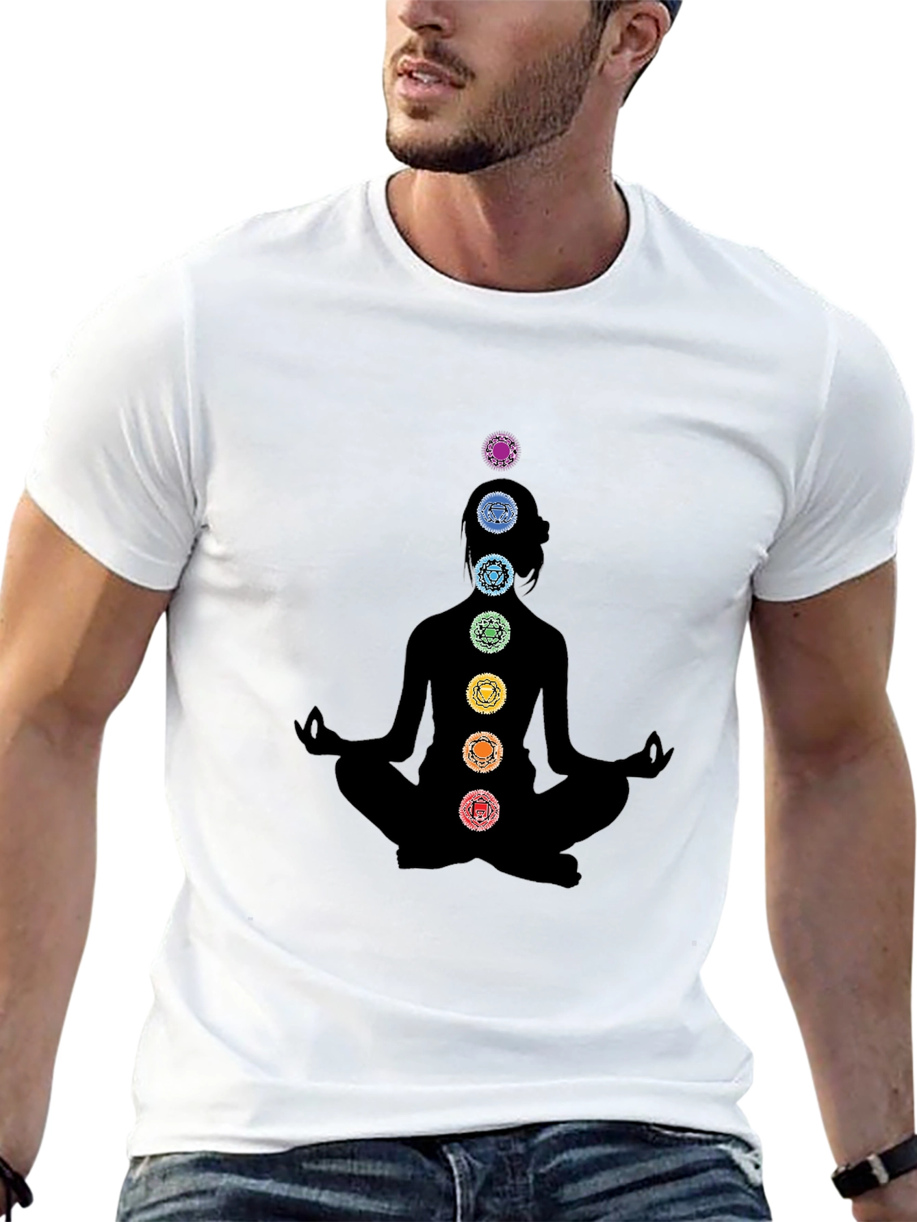 Camiseta Negra Yoga Chakras