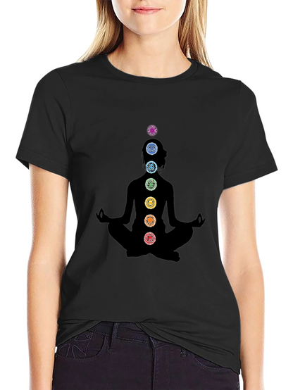 Camiseta Negra Yoga Chakras