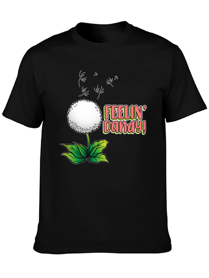 Camiseta Negra Diente de León - ¡Siente la Alegría!