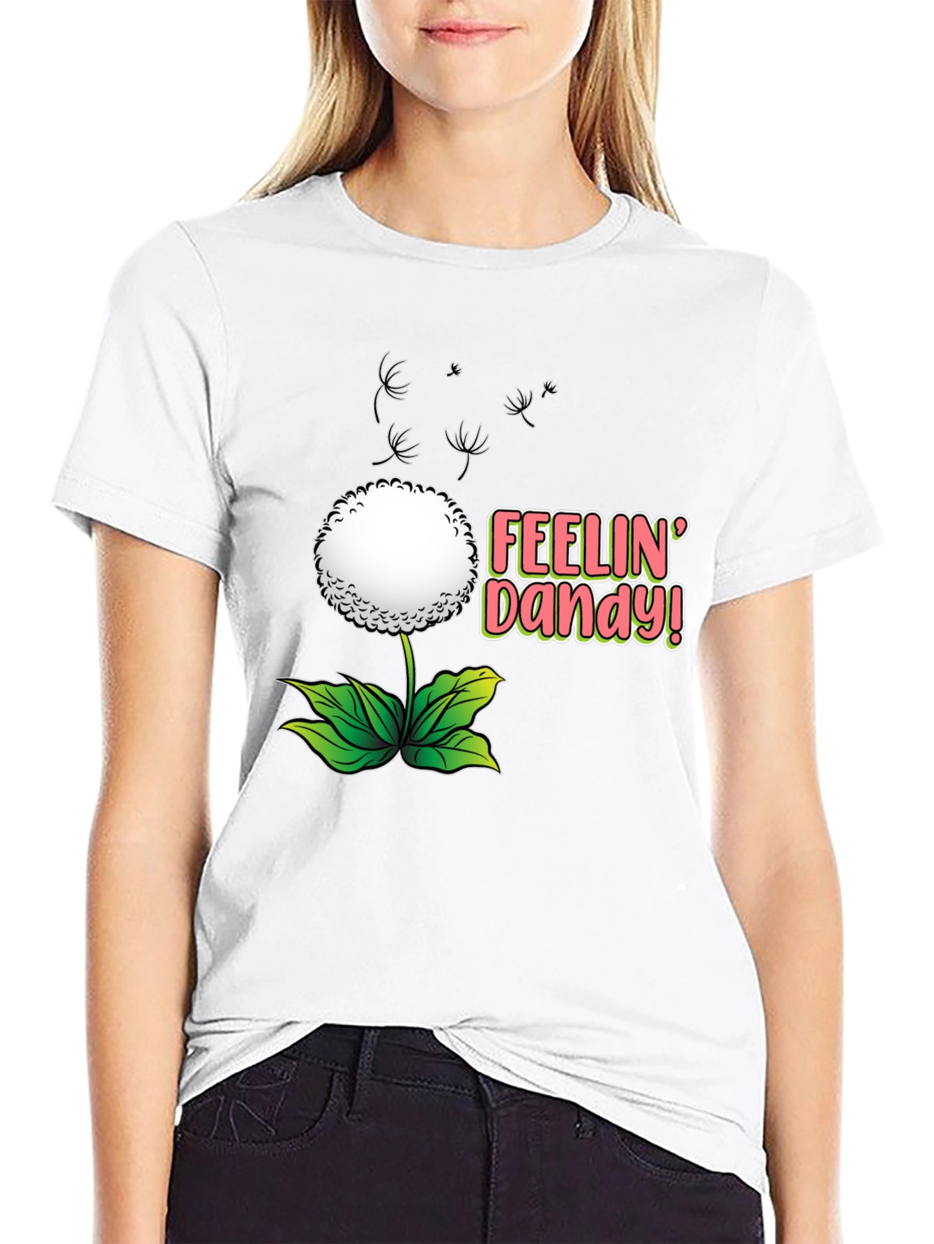 Camiseta Negra Diente de León - ¡Siente la Alegría!
