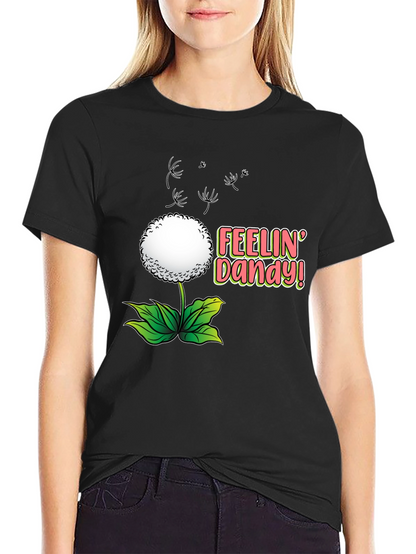 Camiseta Negra Diente de León - ¡Siente la Alegría!
