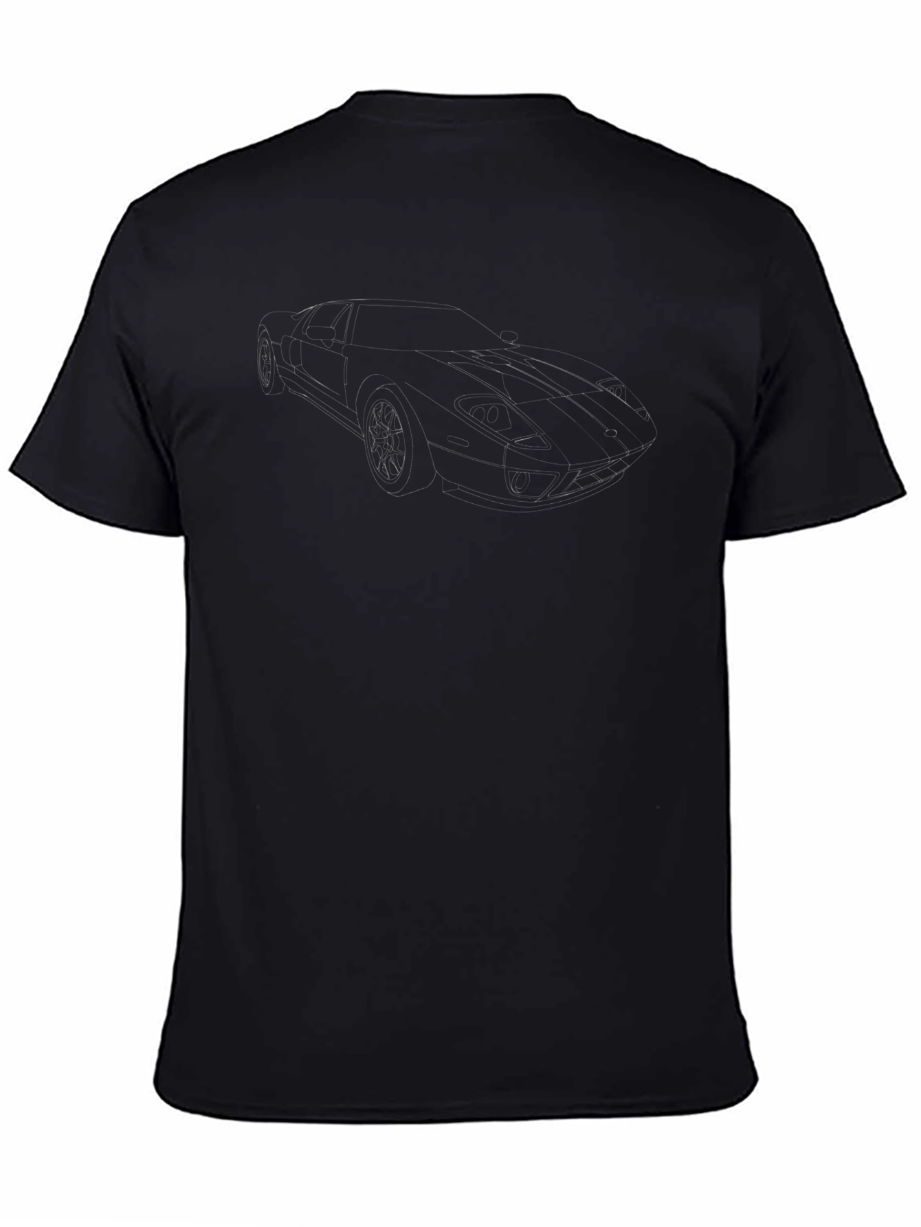 Camiseta Negra Diseño Auto Deportivo