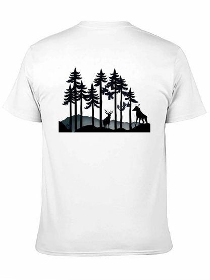 Camiseta Negra Bosque Nocturno