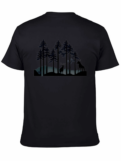 Camiseta Negra Bosque Nocturno