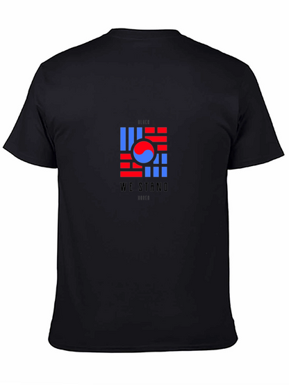 Camiseta Negra Diseño Bandera Coreana