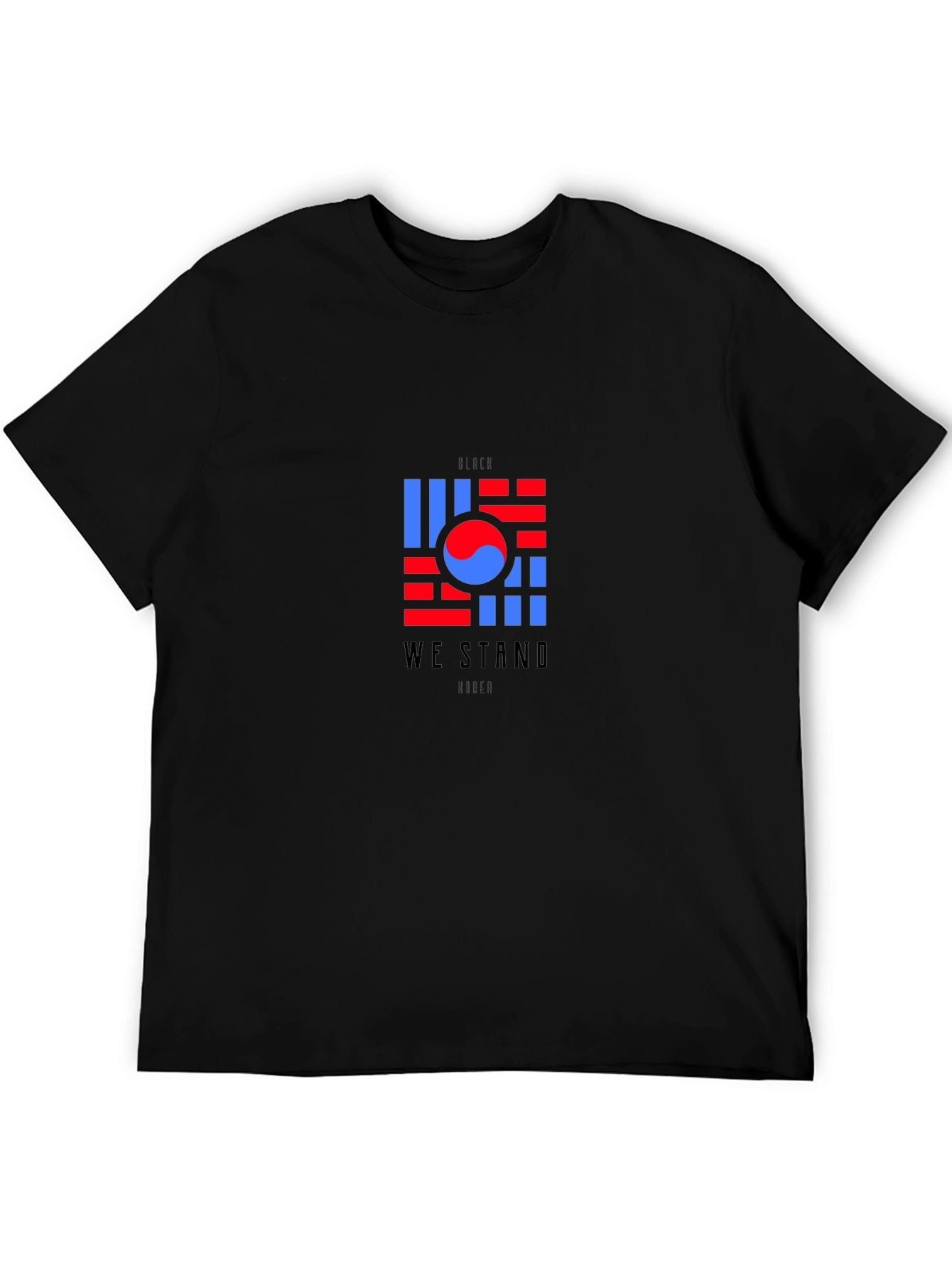 Camiseta Negra Diseño Bandera Coreana