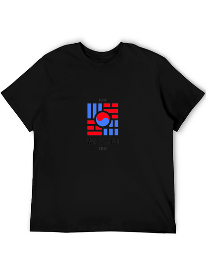 Camiseta Negra Diseño Bandera Coreana