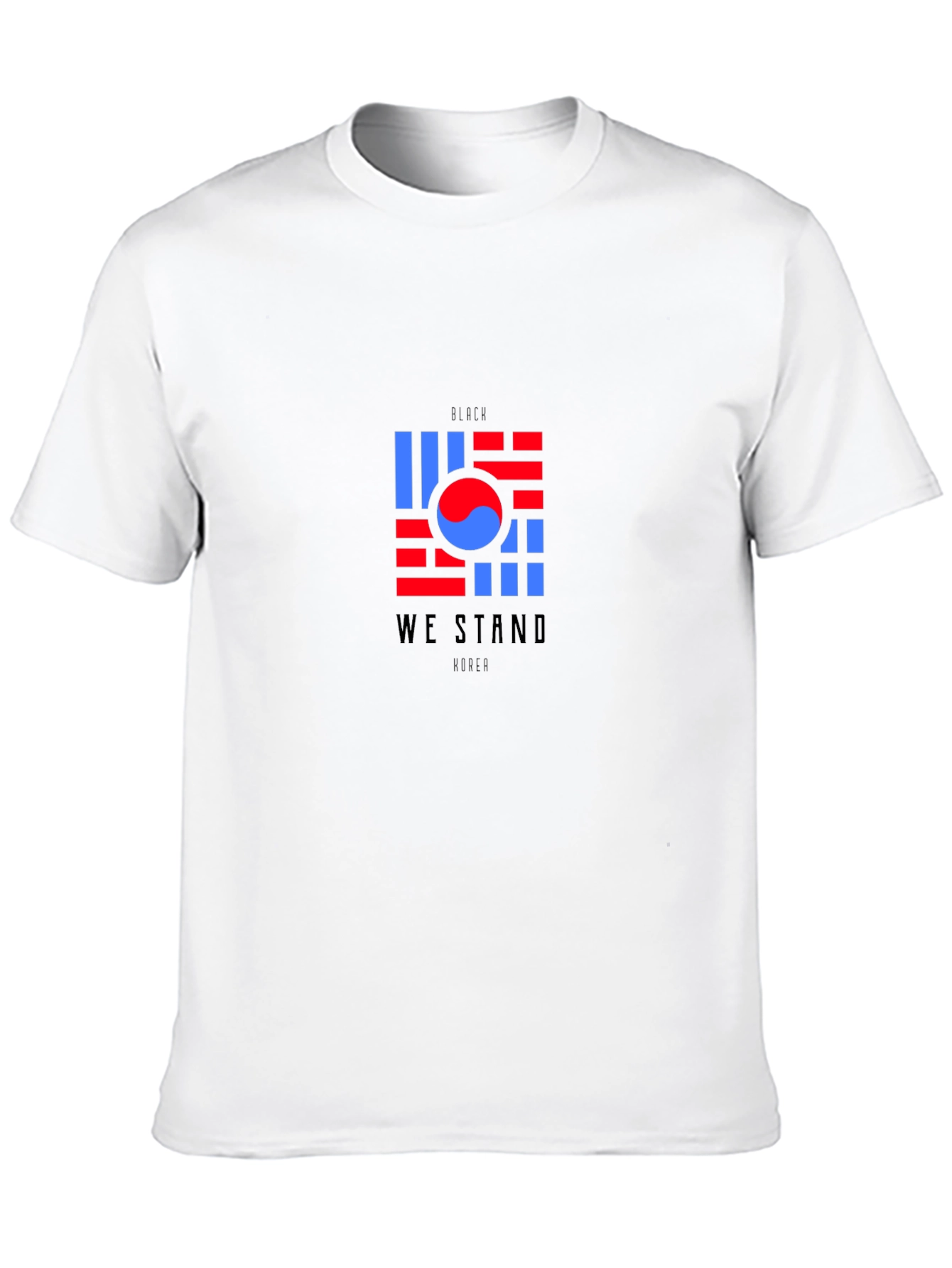 Camiseta Negra Diseño Bandera Coreana