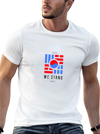 Camiseta Negra Diseño Bandera Coreana