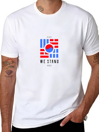 Camiseta Negra Diseño Bandera Coreana