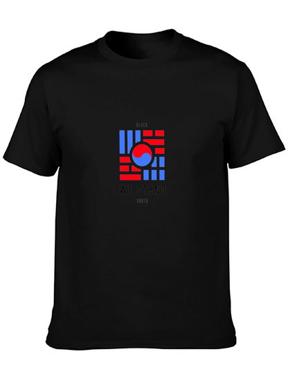 Camiseta Negra Diseño Bandera Coreana
