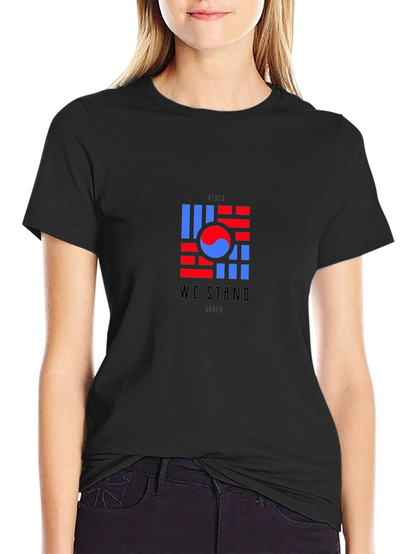 Camiseta Negra Diseño Bandera Coreana