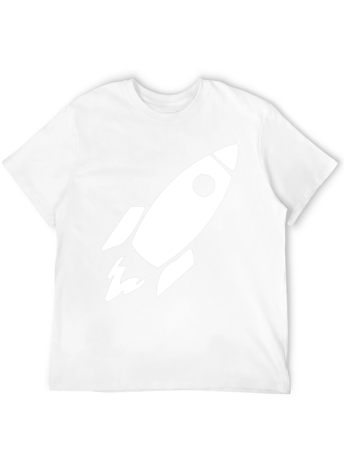 Camiseta Negra Cohete Espacial Algodón Hombre