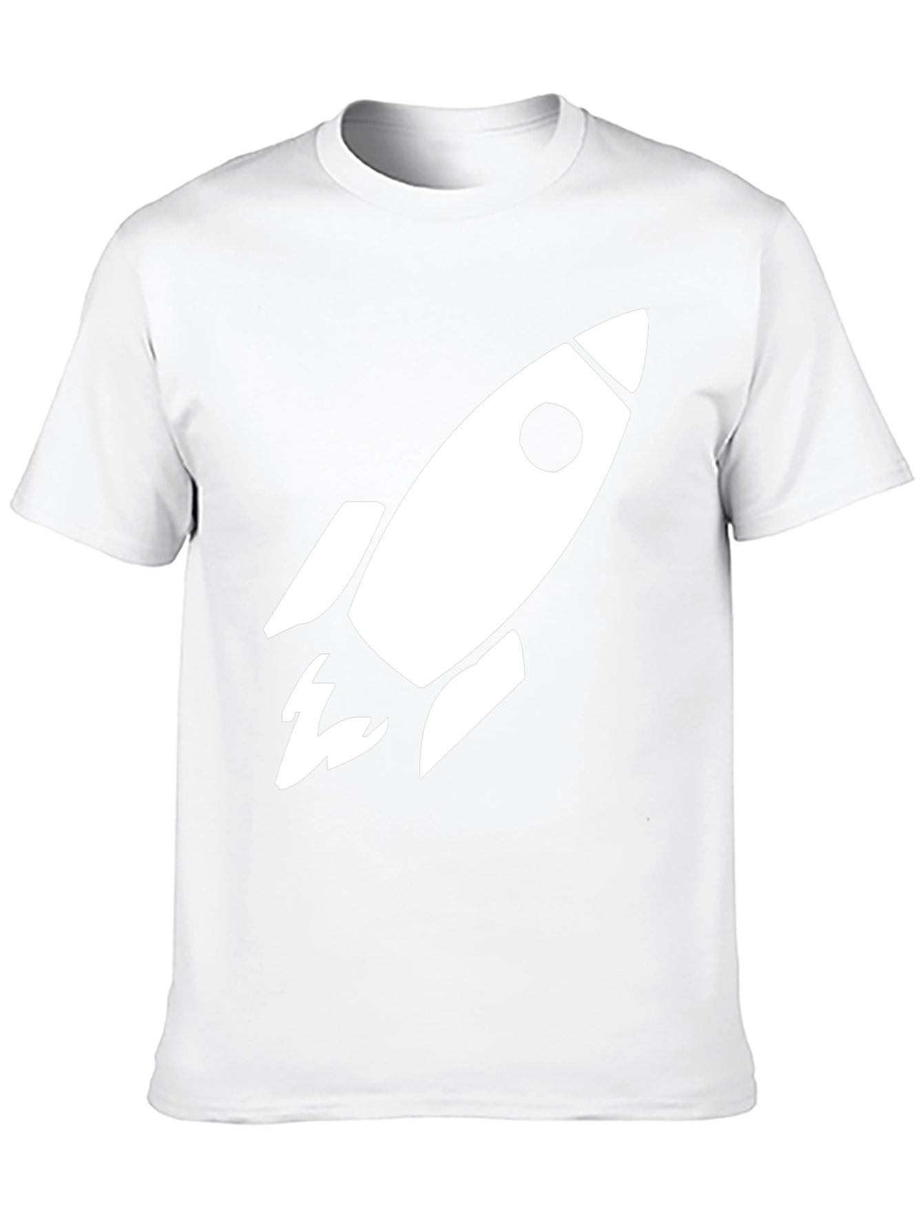 Camiseta Negra Cohete Espacial Algodón Hombre