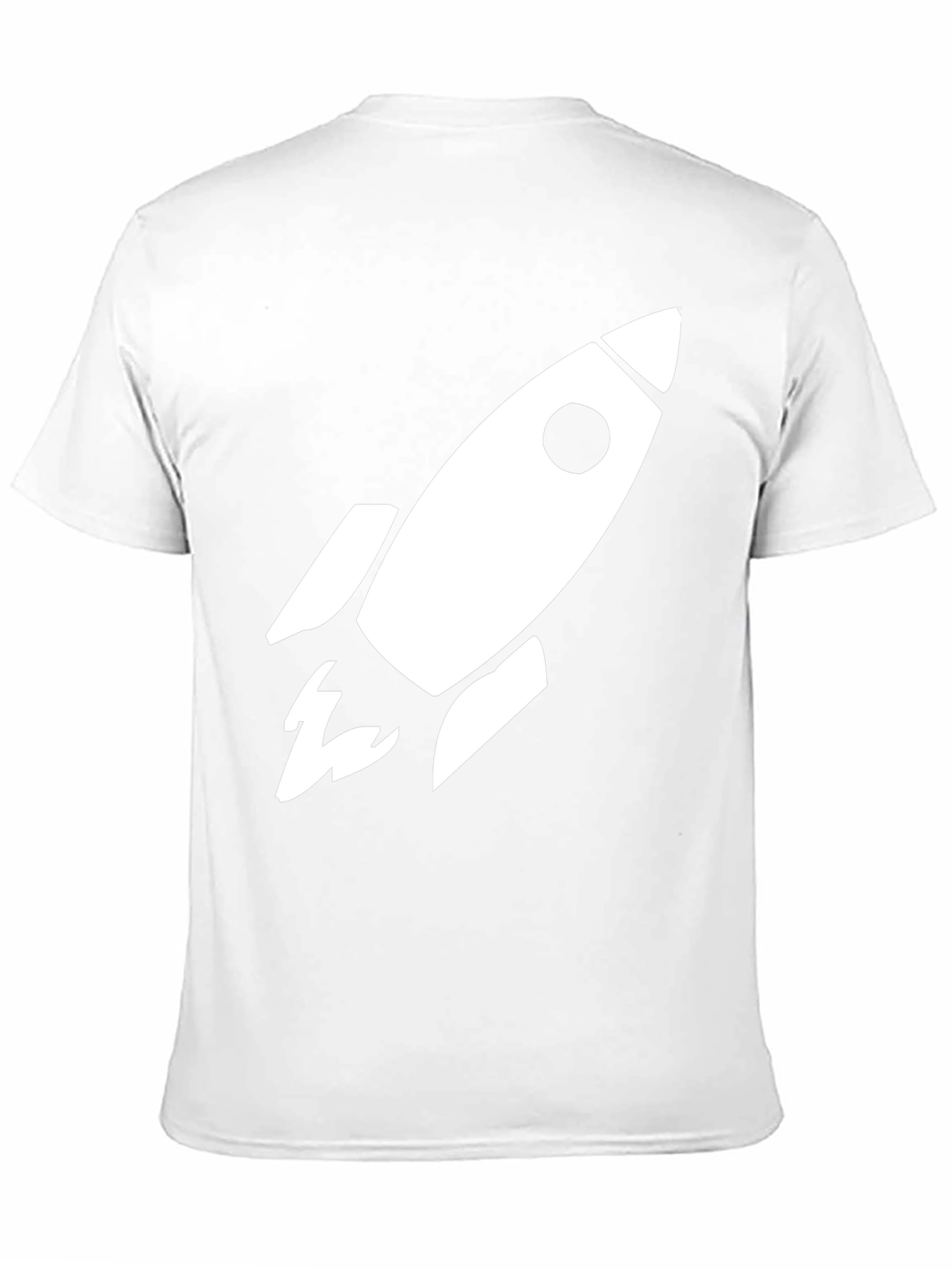 Camiseta Negra Cohete Espacial Algodón Hombre