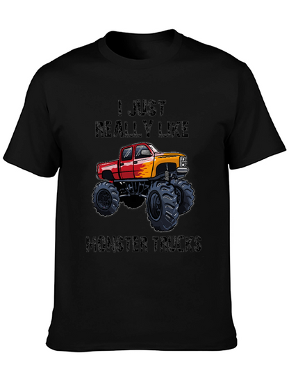 Camiseta Negra: ¡Me encantan los Monster Trucks!
