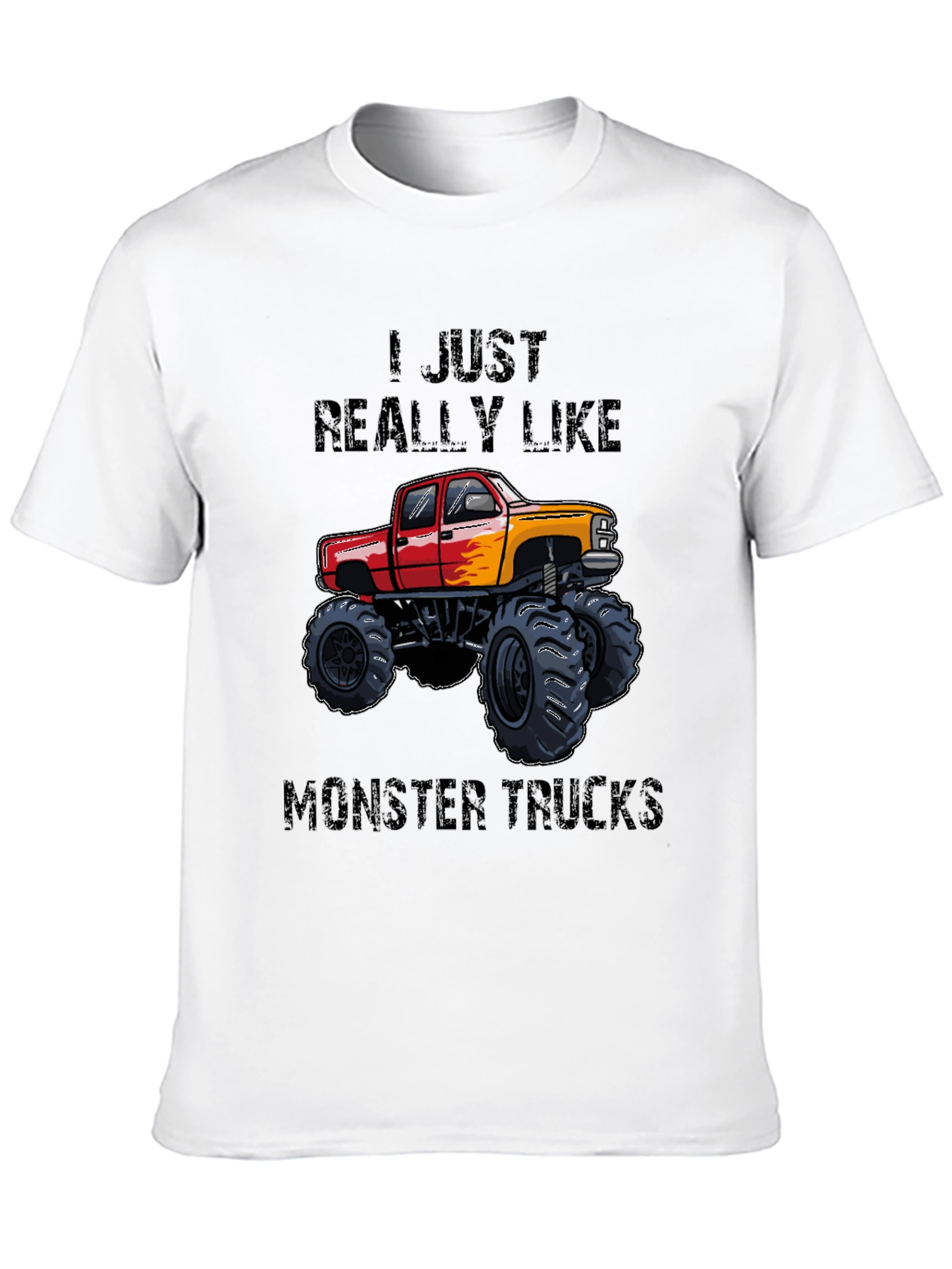 Camiseta Negra: ¡Me encantan los Monster Trucks!
