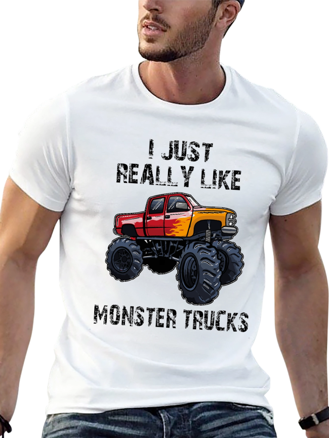 Camiseta Negra: ¡Me encantan los Monster Trucks!