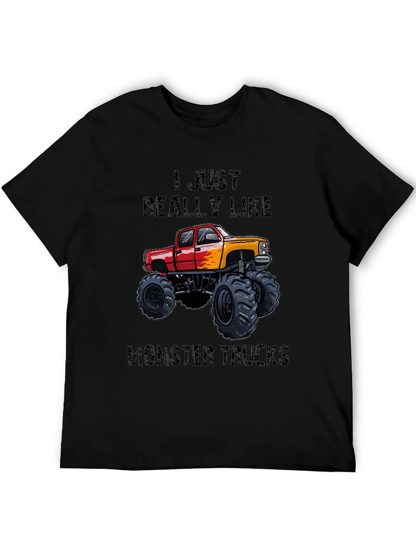 Camiseta Negra: ¡Me encantan los Monster Trucks!