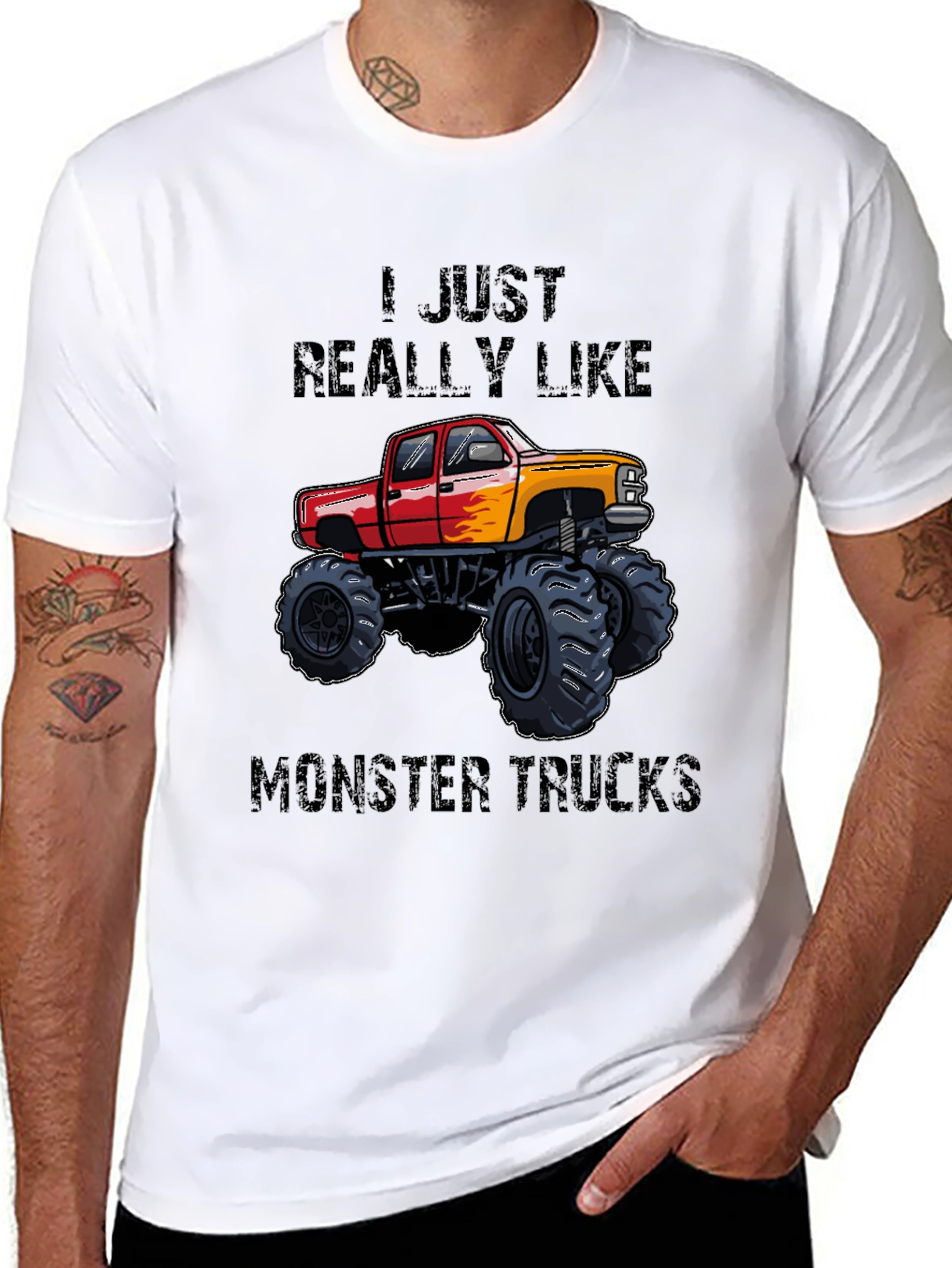 Camiseta Negra: ¡Me encantan los Monster Trucks!