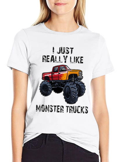 Camiseta Negra: ¡Me encantan los Monster Trucks!