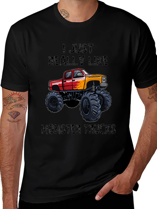 Camiseta Negra: ¡Me encantan los Monster Trucks!