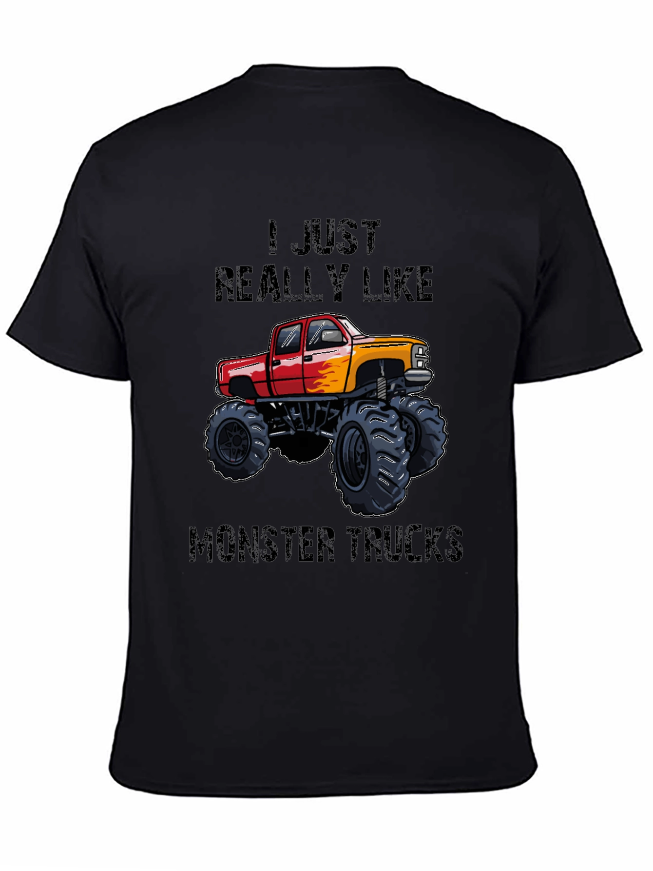 Camiseta Negra: ¡Me encantan los Monster Trucks!