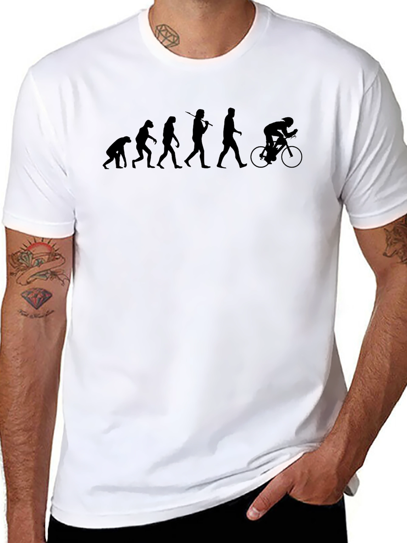 Camiseta Hombre Evolución Ciclismo Negra