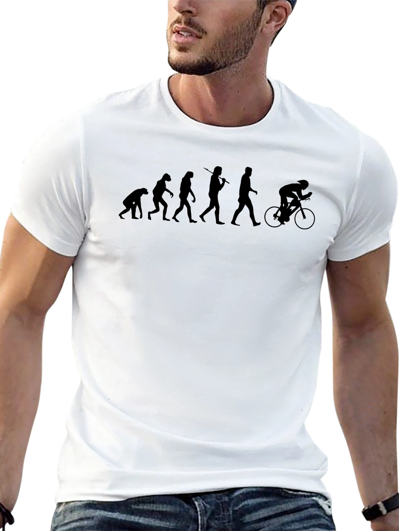 Camiseta Hombre Evolución Ciclismo Negra